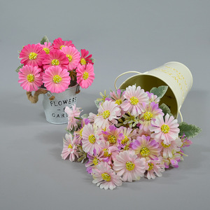Ramo de Margaritas Artificiales Dongchen Crafts, 10 Cabezas, Crisantemos Redondos de Plástico y Seda, Decoración para Bodas, Estilo Pastoral - Product Image 1
