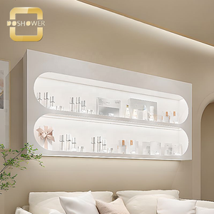 Armoire à vernis à ongles en bois de vitrine de vernis à ongles sur pied avec tiroir pour armoire à vernis à ongles en bois blanc Rectangle - Product Image 2