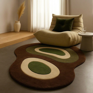 Ensemble de tapis en laine tufté à la main multi-pièces, style île flottante, segmenté, pour salon et suite d'hôtel - Product Image 1