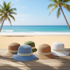 Cappello di paglia con decorazioni scintillanti da 8 cm, regolabile, unisex, estivo - Product Image 3