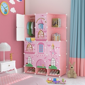 10 Door Floding Plastic Wardrobe DIY Home Furniture Cabinet Cube Storage Living Room Portable <strong>Cupboard</strong> with <strong>Corner</strong> - Product Image 5