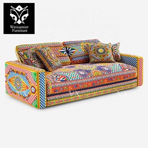 Cao cấp sang trọng tùy chỉnh ý Hải Quỳ loạt bốn chỗ ngồi sofa nhiều màu vải mở rộng cho phòng khách cho Trung Đông - Product Image 5