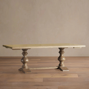 Mesa de Comedor Rectangular de Madera Natural Moderna PIORI con Patas de Madera Maciza - Product Image 2