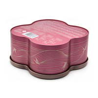 Boîte en étain de luxe, boîte-cadeau fantaisie, conteneur en étain pour cosmétiques, boîte en étain en forme florale avec couvercle transparent