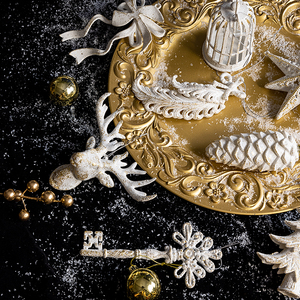 <b>White</b> Gold Plastic <b>Christmas</b> Ornament Set Assorted Hanging Decor for <b>Christmas</b> <b>Tree</b> Mantel Home Party Holiday Decoration - Product Image 3