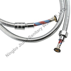 Douche à main de salle de bain moderne avec tuyau <span class=keywords><strong>flexible</strong></span> en acier inoxydable chromé de 1,5 m, connecteur universel en laiton 1/2 JIURUI - Product Image 5