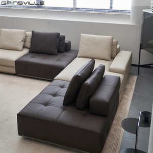 Proveedor de muebles de diseño italiano moderno Sofá de cuero de diseño grande de esquina en forma de L Sofá italiano de lujo - Product Image 3