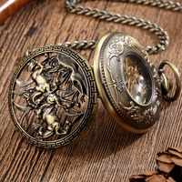 Montre de poche mécanique à remontage manuel de luxe, style antique, avec boîtier en alliage et chaîne de montre, non étanche, 75g, pour homme - Cadeau accessoires équestres
