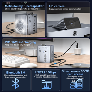 ULT-unite, la Estación de Acoplamiento Inteligente Vertical Multifuncional Portátil Patentada Más Reciente <span class=keywords><strong>con</strong></span> Altavoz y Cámara - Product Image 3