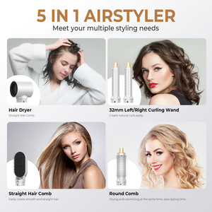 Sèche-cheveux stylant 5 en 1 de couleur personnalisée d'usine OEM, 1000W, <span class=keywords><strong>brosse</strong></span> à <span class=keywords><strong>air</strong></span> chaud pour friser, lisser et sécher les cheveux - Product Image 6