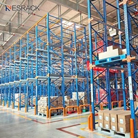Étagères de stockage de pneus multicouches personnalisées haute capacité, rayonnages à palettes à enfilage robustes, étagères métalliques d'entrepôt, rayonnages en acier