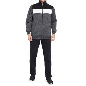 <b>Men's</b> Color Block Fleece <b>Jacket</b> Stand Collar Zipper Casual Autumn Wear Polyester Cotton Knitted <b>Long</b> Sleeve Regular Fit - Product Image 1