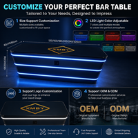 Table de bar LED rose Garden Go et ensemble de chaises pour fête, mobilier d'extérieur, table haute lumineuse pour patio avec tabourets