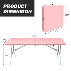 Mesa <span class=keywords><strong>de</strong></span> comedor al aire libre impermeable rectangular plegable mesa <span class=keywords><strong>de</strong></span> plástico portátil con fácil montaje - Product Image 2