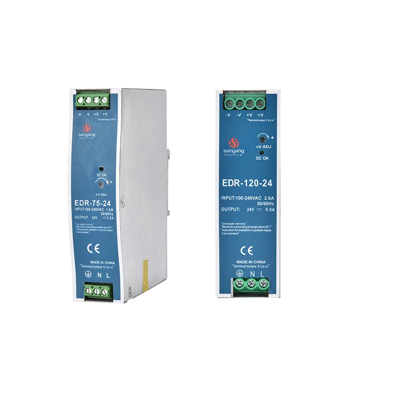 switching power supply EDR-75-12-24V High Efficiency AC Switch Mode DIN Rail Switching Power Supply