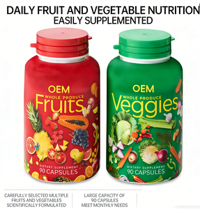 Supplément pour adolescents emballé en bouteille de capsules extraites d'eau de fruits et légumes entiers de marque privée OEM - Product Image 2