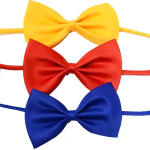 Top selling ready to ship stock kids bowtie children multicolor adjustable cheap polyester dog pets plaid boy bow ties