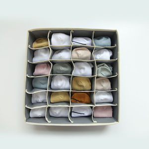 Caja de almacenamiento de ropa interior plegable, 32x32x10cm, con compartimentos para calcetines y sujetadores, organizador de ropa con divisor de cajones - Product Image 2