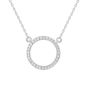 Collana con Ciondolo Rotondo Micro-Pavé per Donne, Gioielli Minimalisti Geometrici alla Moda - Product Image 1