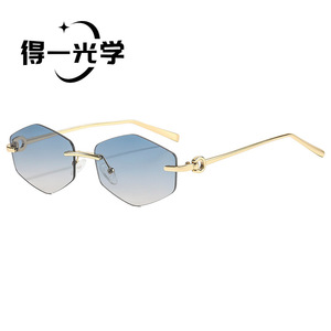 Frameless Polygonal <b>Sunglasses</b> UV400 Light Weight Unisex - Product Image 3