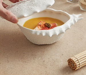 Tazón de Porcelana Blanco con Forma de Cangrejo, para Postres, Platos Fríos, Ensaladas y Sopas, Ideal para Restaurantes - Product Image 5