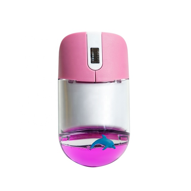 Sanlead KE-28 Liquid Aquarium Water Wireless Gaming Cute Bubble Mouse Dolphin Floating Acrylic Material Customizable Promotional