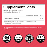 Poudre de créatine monohydrate saveur framboise-citron Healthife OEM Private Label, favorise l'énergie musculaire