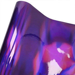 Vinilo Cromado Holográfico Morado para Automóviles, Rollo de Vinilo Adhesivo para Carrocería de Automóvil, Película Brillante de 7.5mil para Envoltura de Automóviles - Product Image 1