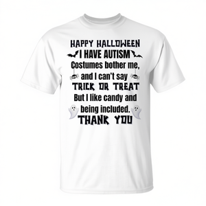 T-shirt d'Halloween pour enfants autistes, costume de sensibilisation à l'autisme, avec message « Trick or Treat », bonbons inclus - Product Image 3
