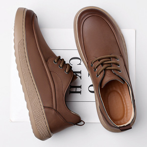 รองเท้าลำลองแบบผูกเชือกสำหรับผู้ชาย พื้นนุ่ม หนังแท้ ส้นแบน พื้นรองเท้า EVA พื้นยางนอก ผลิตที่เวินโจว เจ้อเจียง เหมาะสำหรับเดินเล่นสบายๆ - Product Image 2