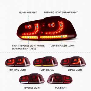 Feux arrière LED pour Volkswagen <span class=keywords><strong>Golf</strong></span> <span class=keywords><strong>6</strong></span> Mk6, nouveaux feux de signalisation dynamiques, feux d'arrêt et de marche arrière - Product Image 2