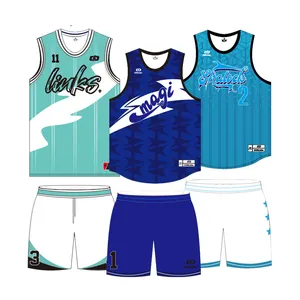 Individuelles Design atmungsaktiv Sportbekleidung Individuelle Sublimation reversibles Basketballtrikot Set Basketballuniform