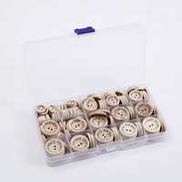 Kancing Kayu 15mm 20mm 25mm Bulat 2 Lubang Kancing Jahit Buatan Tangan Berukir Rajutan DIY Kerajinan Dekorasi Kancing