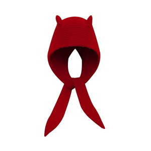 Chapeau en laine tricoté style coréen <span class=keywords><strong>couleur</strong></span> unie avec petite écharpe, modè<span class=keywords><strong>le</strong></span> Cendrillon, chaud et confortable - Product Image 1