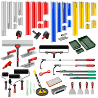 Lames flexibles en acier inoxydable, plusieurs tailles, poignée ergonomique, ensemble de grattoirs à peinture professionnels pour murs secs et mastic