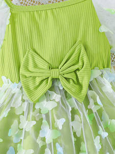 <span class=keywords><strong>Vestito</strong></span> Estivo 2026 per Bambine con Farfalle e Maniche Corte a Sbuffo, Design Patchwork - Product Image 6