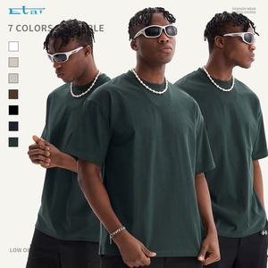 RTS de alta calidad 280 gramos hombres camisetas 100% algodón peso pesado de gran tamaño de lujo hombro caído camiseta en blanco para hombres - Product Image 2