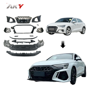 Kit carrosserie pour <span class=keywords><strong>Audi</strong></span> A3 2021-2024 Mise à niveau vers <span class=keywords><strong>Audi</strong></span> A3 RS3 Nouveau design Kit carrosserie Grille Pare-chocs avant Grille PP de haute qualité - Product Image 1