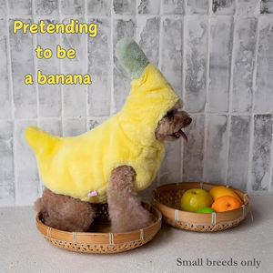 V356 Großhandel Modische Haustierkleidung Umweltfreundliches Kostüm Hunde-Bananen-Wintermantel Fleece-Gefüttert Verdickte Kleidung Weihnachts-Verkleidung - Product Image 4