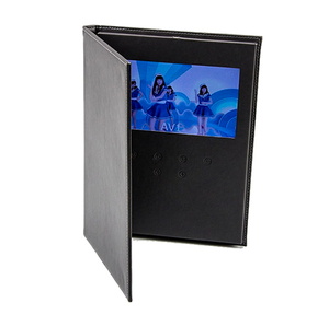 特殊设计皮革封面液晶视频手册7英寸皮革视频手册商务邀请 - Product Image 3