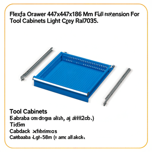 Fami Flexa <b>Drawer</b> 447x447x186 Mm Full Extension For <b>Tool</b> Cabinets Light Grey Ral7035 - Product Image 3