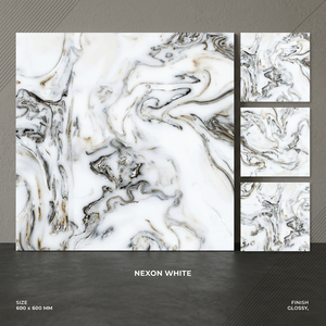 Uganda Market Grey Marble Look Porcelain Floor Tiles 600x600mm Glazed Ceramic Flooring - Product Image 3