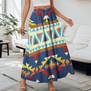 Jupes ruban natif jupes longues imprimées aztèques en gros pour femmes jupe maxi - Product Image 3