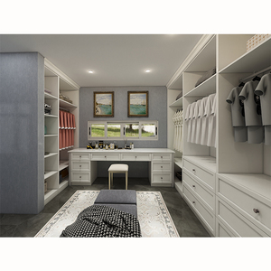 Armadi moderni compatti bianchi guardaroba in legno con cassetti walk-in altro armadio organizzazione di stoccaggio - Product Image 2