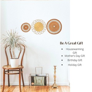 Cesta única de decoración del hogar más vendida, arte de pared, precio barato, <span class=keywords><strong>adornos</strong></span> colgantes de mimbre y blanco, Mini bohemio occidental para exteriores - Product Image 6