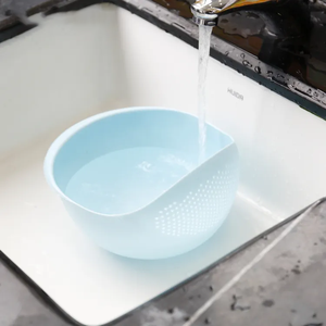 Creative kitchen colorful food grade PP plastic drain vegetable basket cleaning fruit rice washing basket