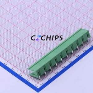 DB2ER-7.62-10P-GN Plug-in Terminal Block Bent Lead Through Hole,P=7.62mm Board-to-Board / Socket - Open 1x10P 7.62mm Green - Product Image 2