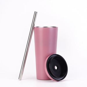 Factory Direct Sales Double Wall Coffee Cup Stainless Steel Tumbler Vacuum Insulated Coffee Tumbler with <b>Straw</b> - Product Image 3