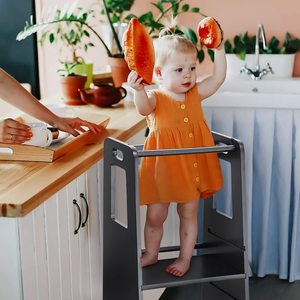 Torre <span class=keywords><strong>de</strong></span> aprendizaje <span class=keywords><strong>de</strong></span> madera con certificación CPC, ayudante <span class=keywords><strong>de</strong></span> <span class=keywords><strong>cocina</strong></span>, taburete ajustable para niños pequeños - Product Image 2