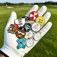 Guante de golf en blanco para publicidad, marcador de bola de golf magnético OEM en blanco, fabricante de sellos, collar para golf en caja, bolígrafo de metal